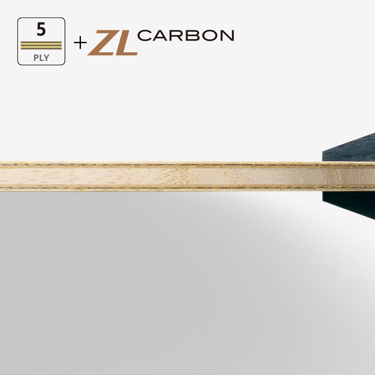 Butterfly Fan Zhendong ZLC CS: Close up of ZLC and Wood Plies